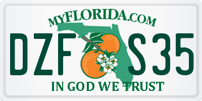 FL license plate DZFS35