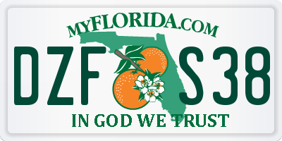 FL license plate DZFS38