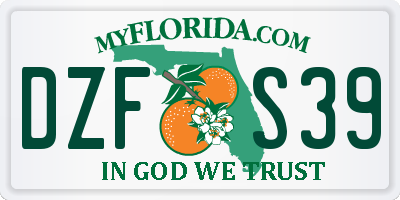 FL license plate DZFS39
