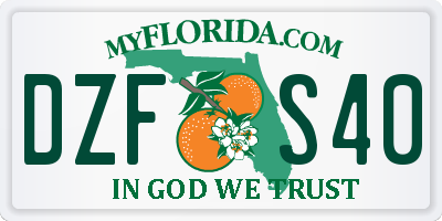 FL license plate DZFS40