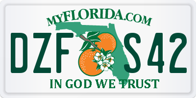 FL license plate DZFS42