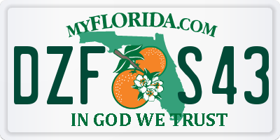 FL license plate DZFS43