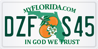 FL license plate DZFS45