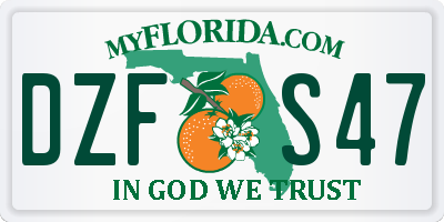 FL license plate DZFS47