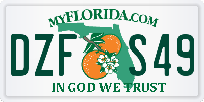 FL license plate DZFS49