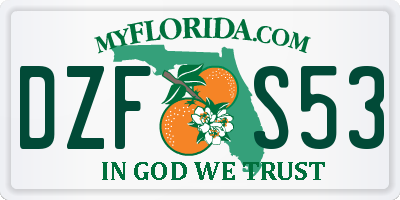 FL license plate DZFS53