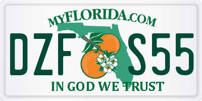 FL license plate DZFS55