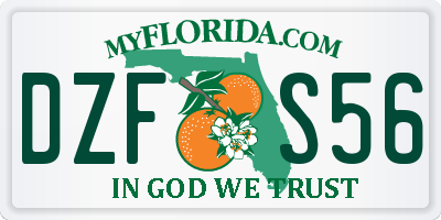 FL license plate DZFS56