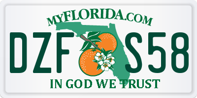 FL license plate DZFS58