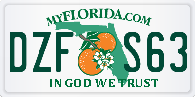 FL license plate DZFS63