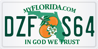 FL license plate DZFS64