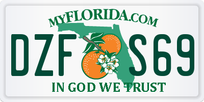 FL license plate DZFS69