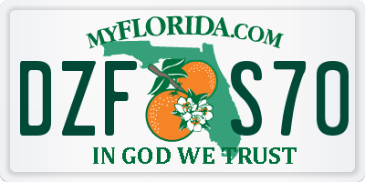 FL license plate DZFS70