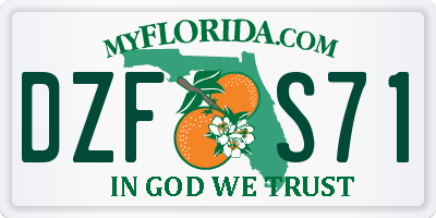 FL license plate DZFS71