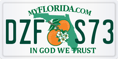 FL license plate DZFS73