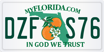 FL license plate DZFS76