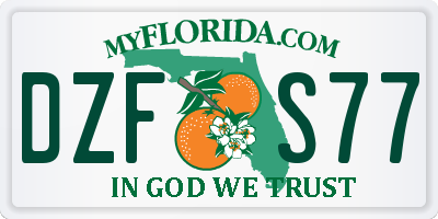 FL license plate DZFS77
