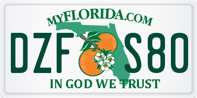FL license plate DZFS80