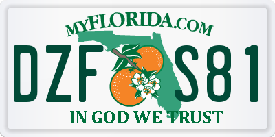 FL license plate DZFS81