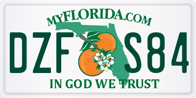 FL license plate DZFS84
