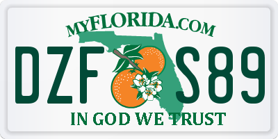 FL license plate DZFS89