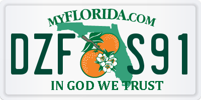 FL license plate DZFS91