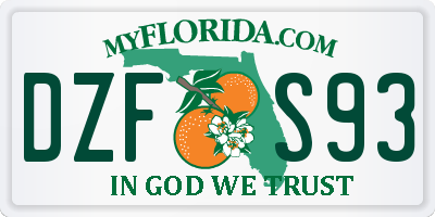FL license plate DZFS93