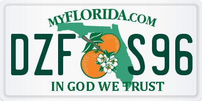 FL license plate DZFS96