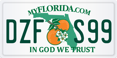 FL license plate DZFS99