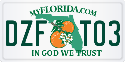 FL license plate DZFT03