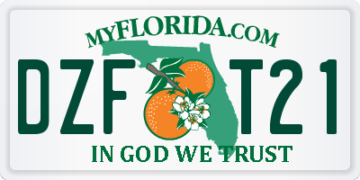 FL license plate DZFT21