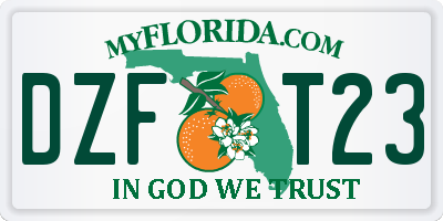 FL license plate DZFT23