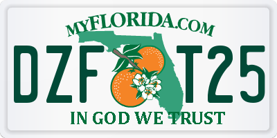 FL license plate DZFT25