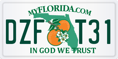 FL license plate DZFT31