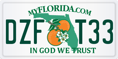 FL license plate DZFT33