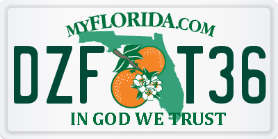 FL license plate DZFT36