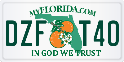 FL license plate DZFT40