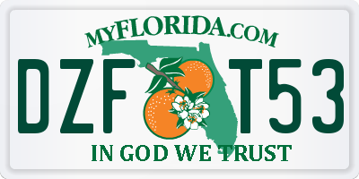 FL license plate DZFT53