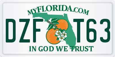 FL license plate DZFT63