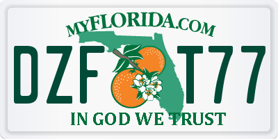 FL license plate DZFT77