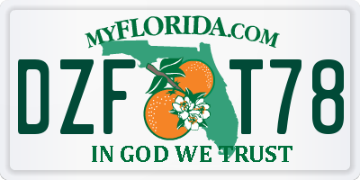 FL license plate DZFT78