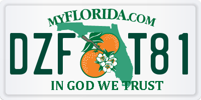 FL license plate DZFT81