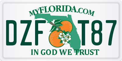 FL license plate DZFT87