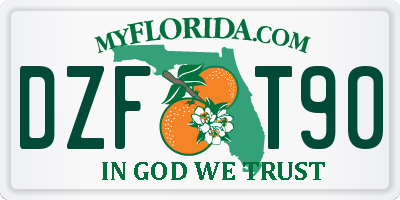 FL license plate DZFT90