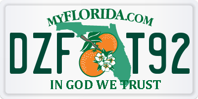FL license plate DZFT92