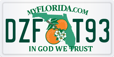 FL license plate DZFT93