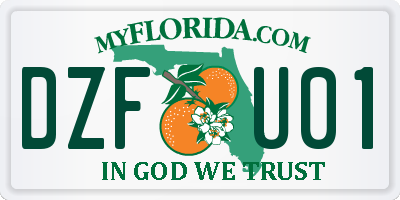 FL license plate DZFU01