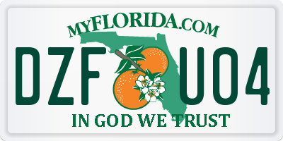 FL license plate DZFU04