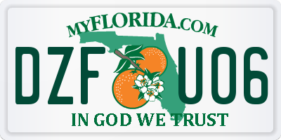 FL license plate DZFU06