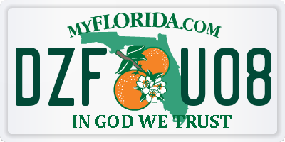 FL license plate DZFU08
